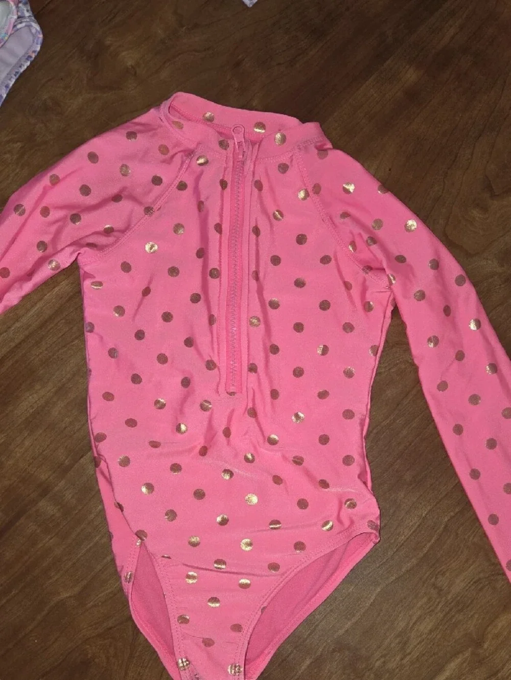 wonder nation Girls Long Sleeve Rashguard Swim Set - Pink, Purple, Multi Floral